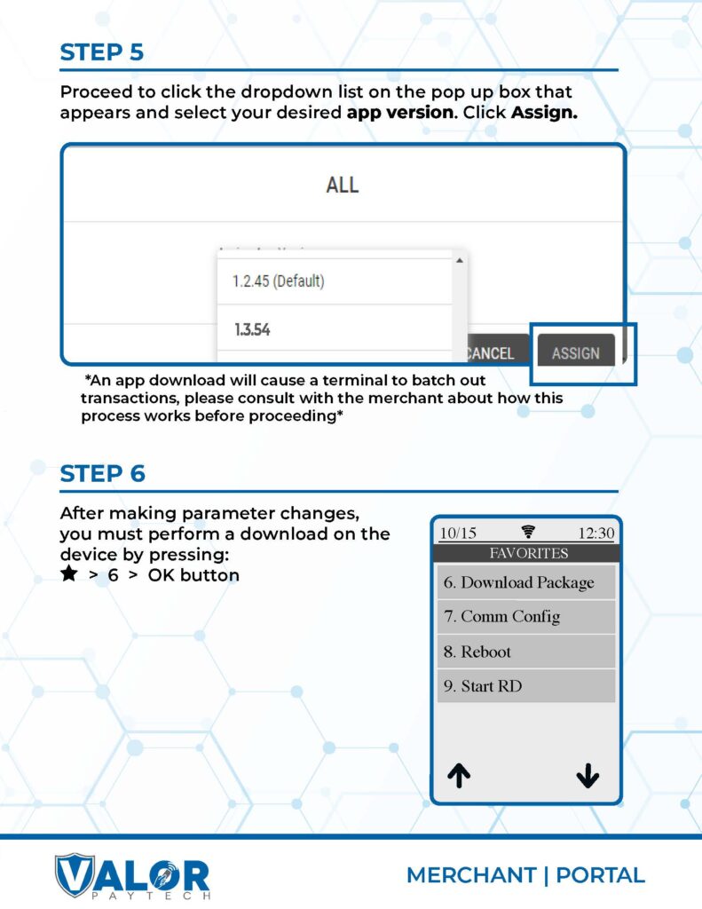 Assigning a new app version Page 3