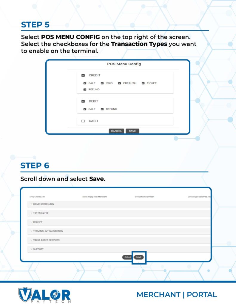 Enabling Transaction Types Page 3