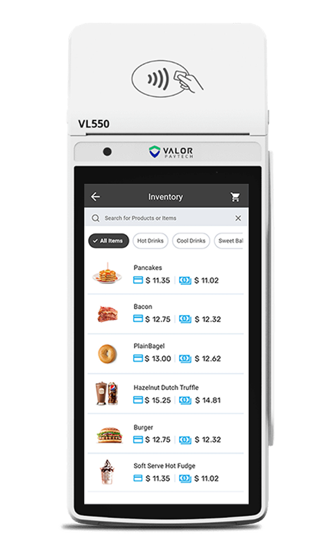 VL550 Menu & Inventory Mobile