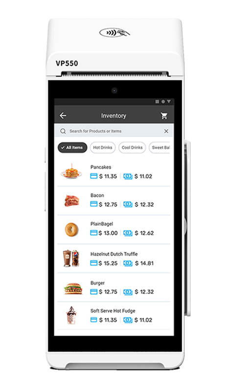 VP550 Menu & Inventory Mobile