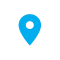 a blue location in a white circle