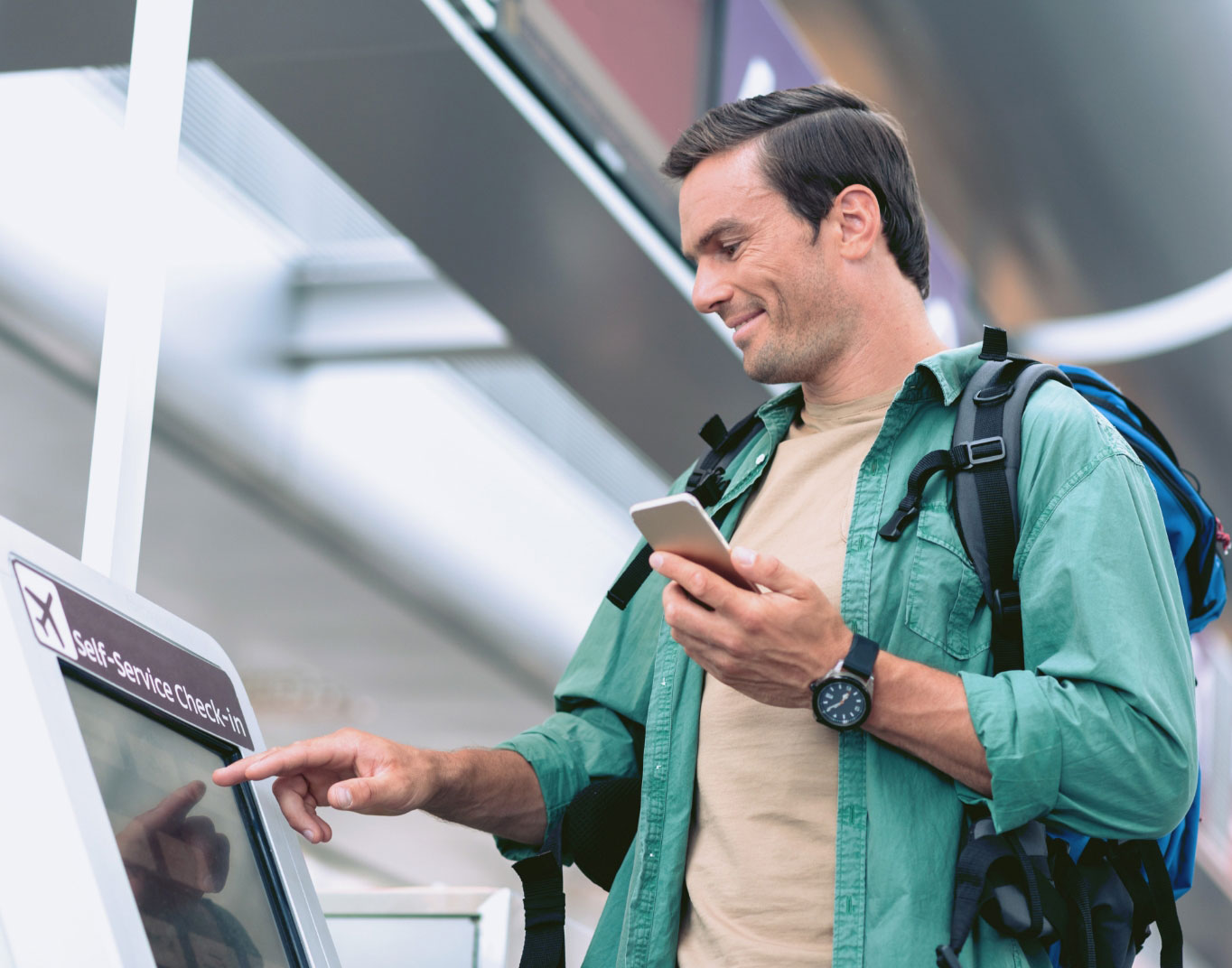 a man looking at a screen