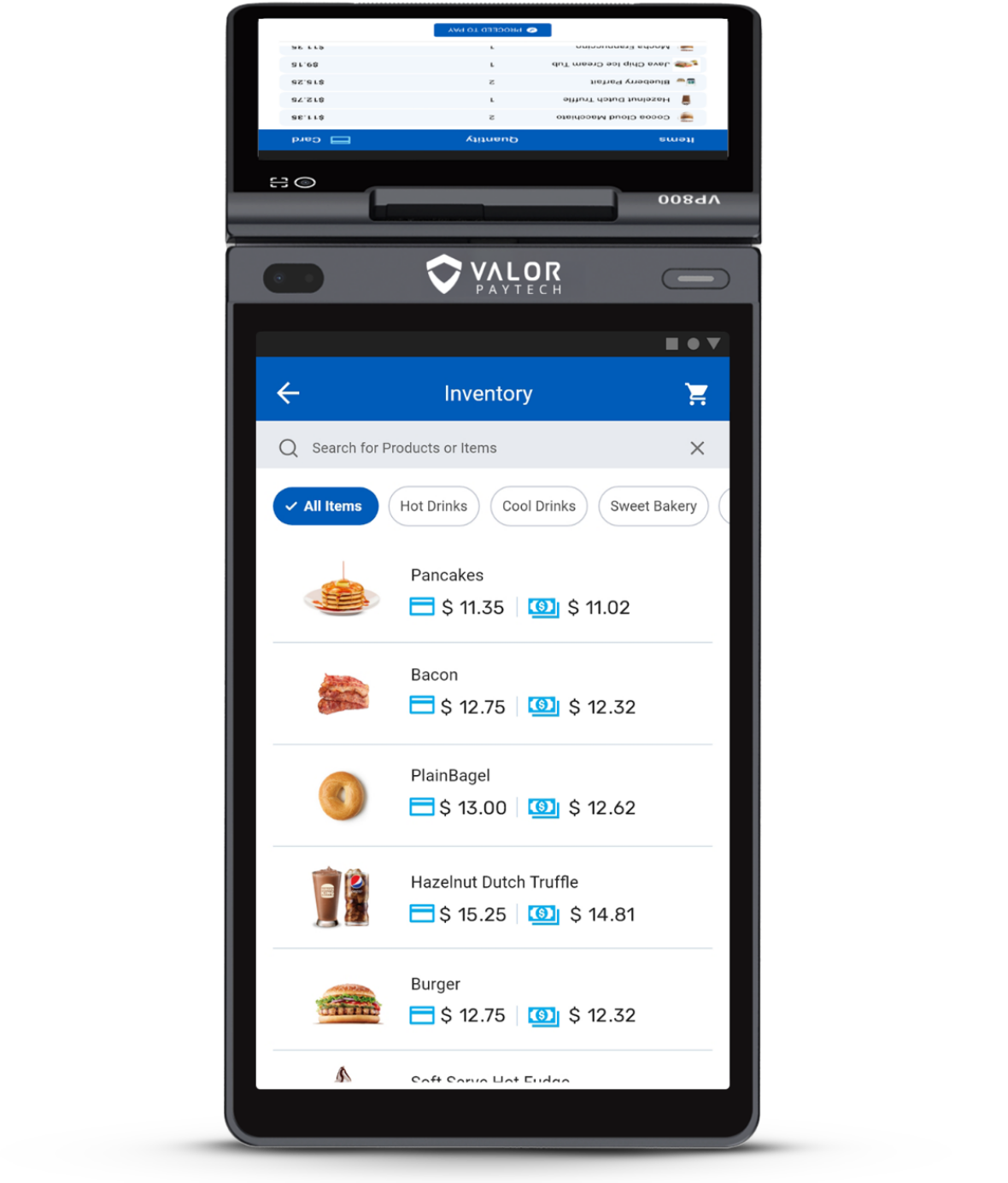 Restaurant POS Terminal Menu and Inventory