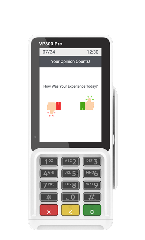 VP300 Pro Engage My Customer and Dual Pricing Screen Mobile