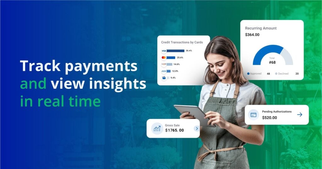 Automate and track online payments in real time—Valor PayTech analytics dashboard for small business owners