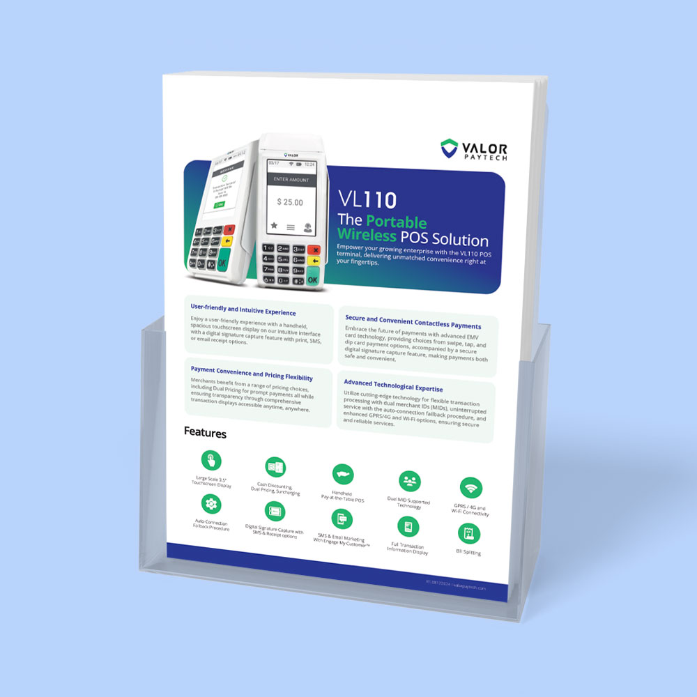 Valor PayTech VL110 Merchant Sales Flyer PDF Download