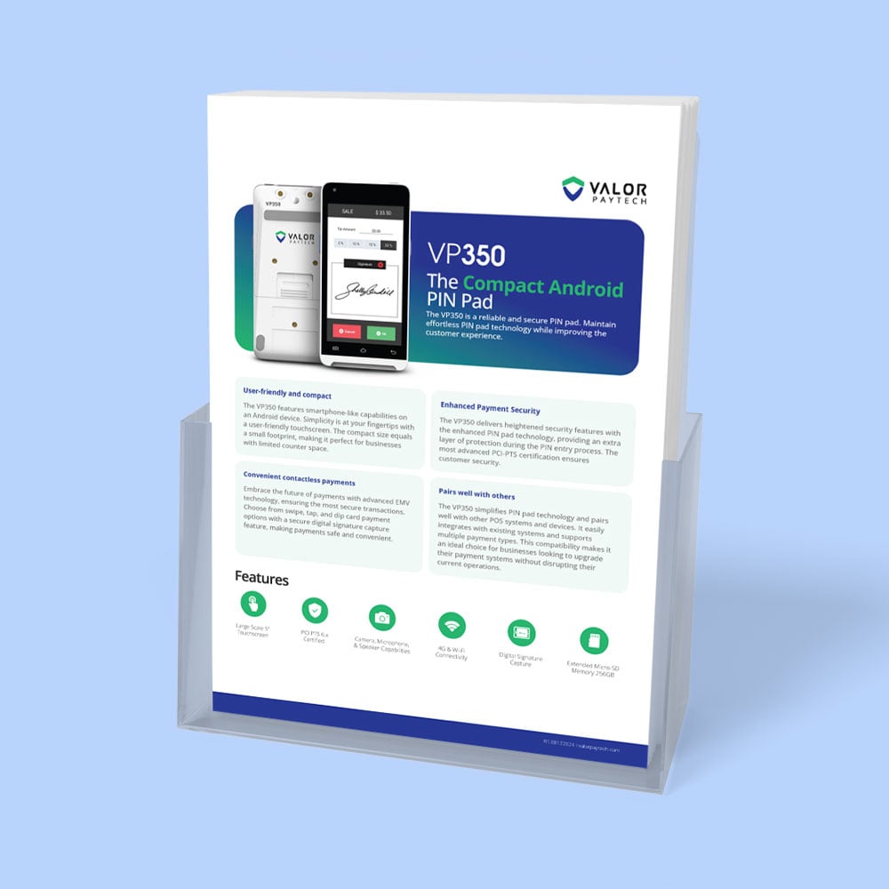 Valor PayTech VP350 Merchant Sales Flyer PDF Download