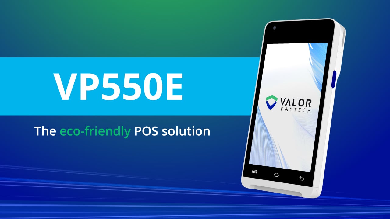 Valor PayTech VP550E demo video thumbnail showcasing the smart payment terminal