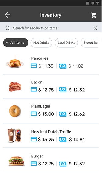 Menu & inventory management