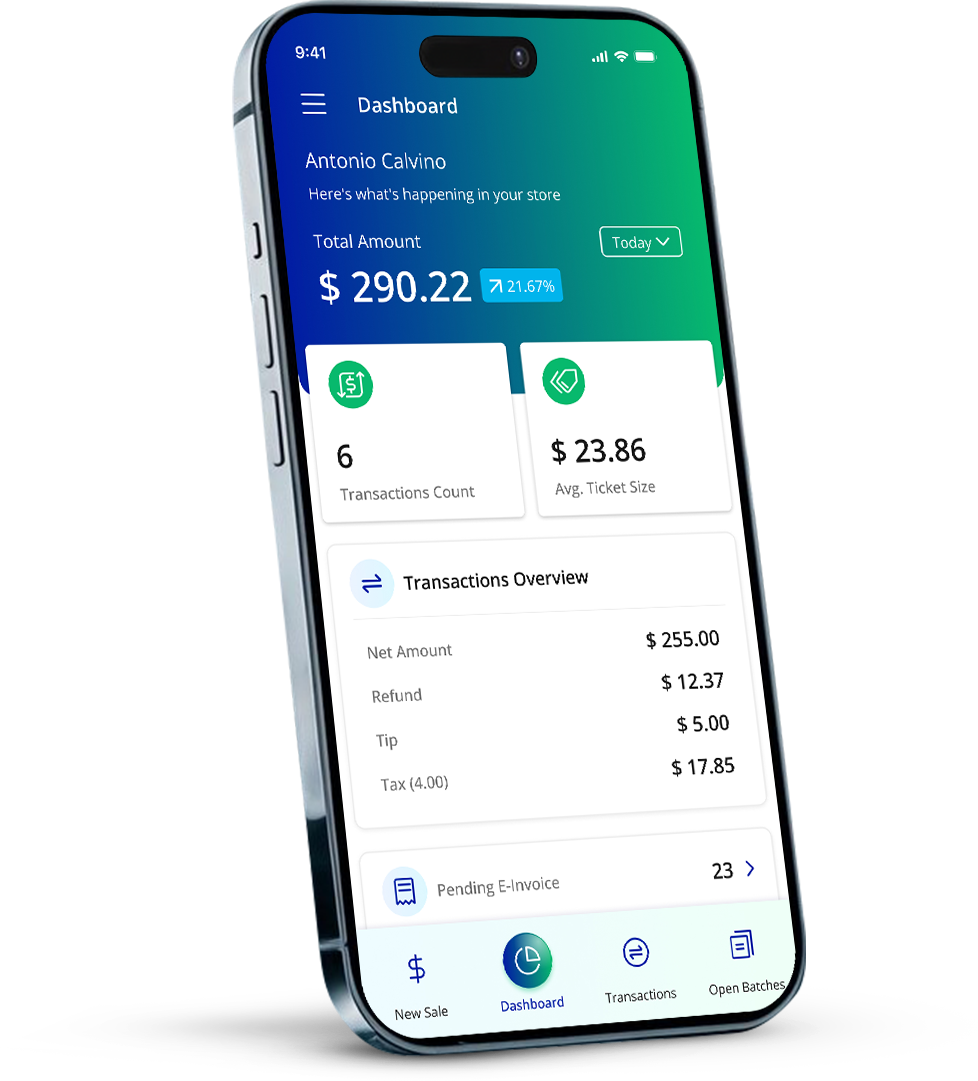 ValorPay Dashboard iPhone Mockup Mobile